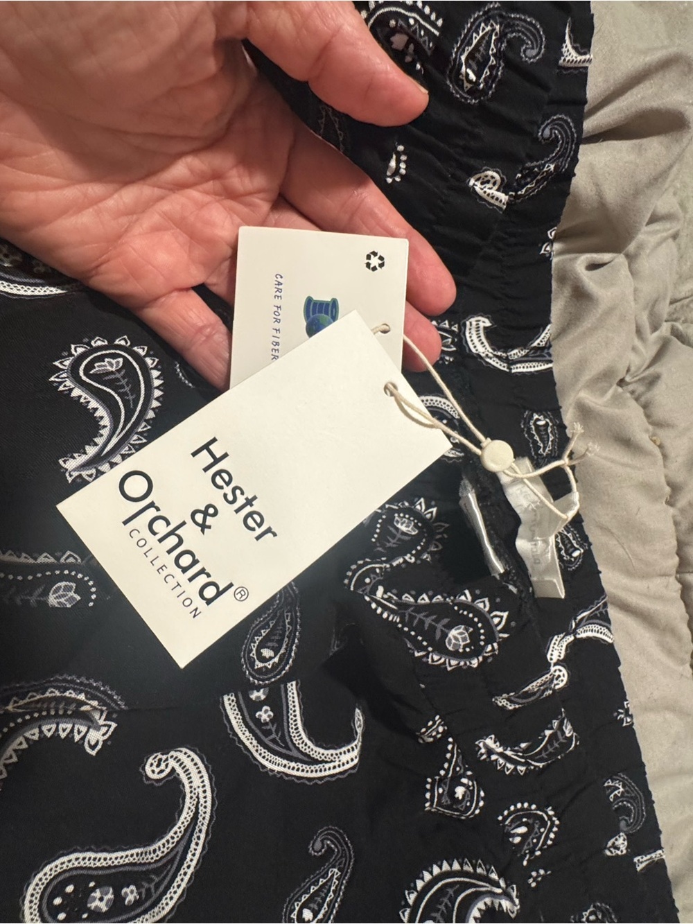 NWT Hester & Orchard Boho Paisley Wide Leg Pull-On Palazzo Pants Size L - Picture 8 of 8